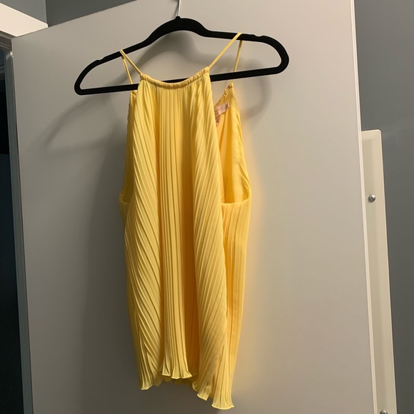 Ted Baker Yellow Pleated Racer Neck Top BNWT size 2 US 4-6 - Picture 4 of 11